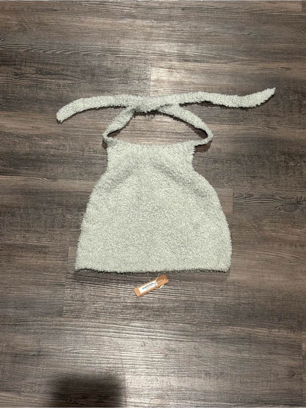 Aqua Textured Fuzzy Halter Top